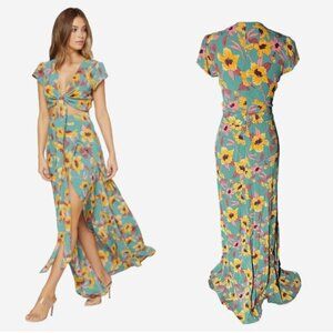 Flynn Skye - Annabelle Wrap Maxi Dress (Floral Green, S)